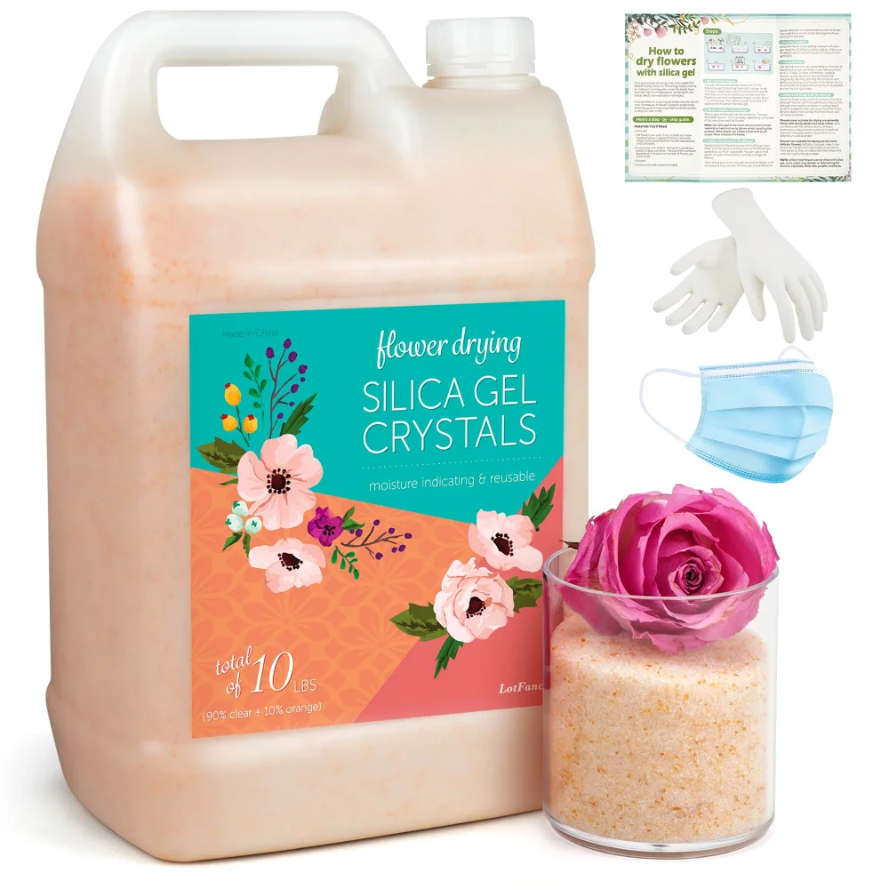 LotFancy Silica Gel Flower Drying Crystals, 10 lb, Clear