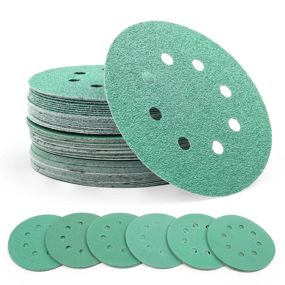 LotFancy Sanding Disc, 5 in, 60-320 grit, 60-pack, Green