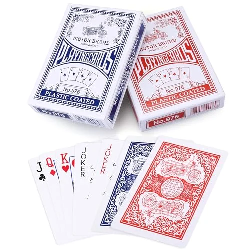 LotFancy Playing Cards, 2-pack, Red