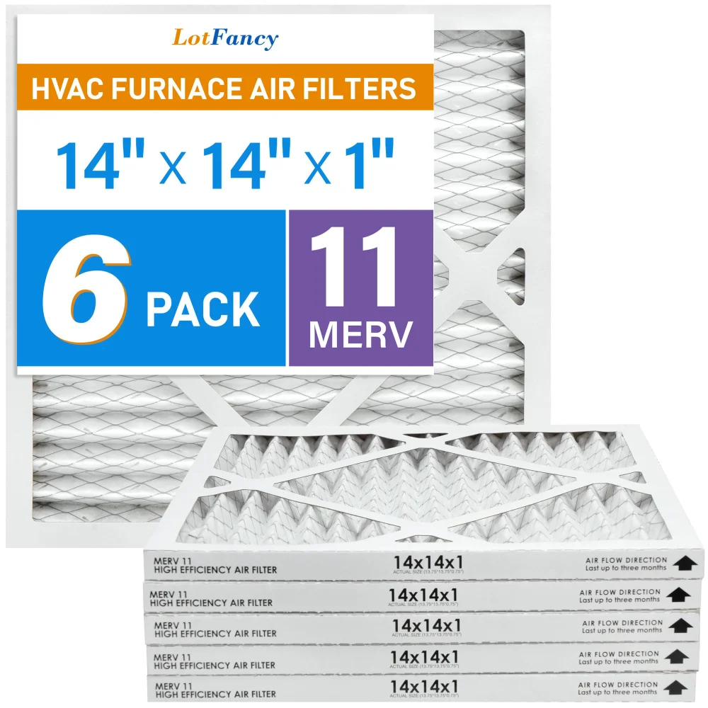 LotFancy Air Filter, 14x14x1 in, MERV 11, 6-pack