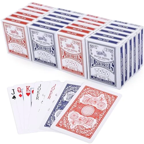 LotFancy Playing Cards, 24 decks, 24-pack, Blue