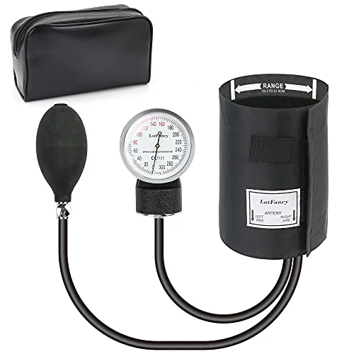 LotFancy Manual Large Blood Pressure Cuff Adult, fits 13-20 in, Black