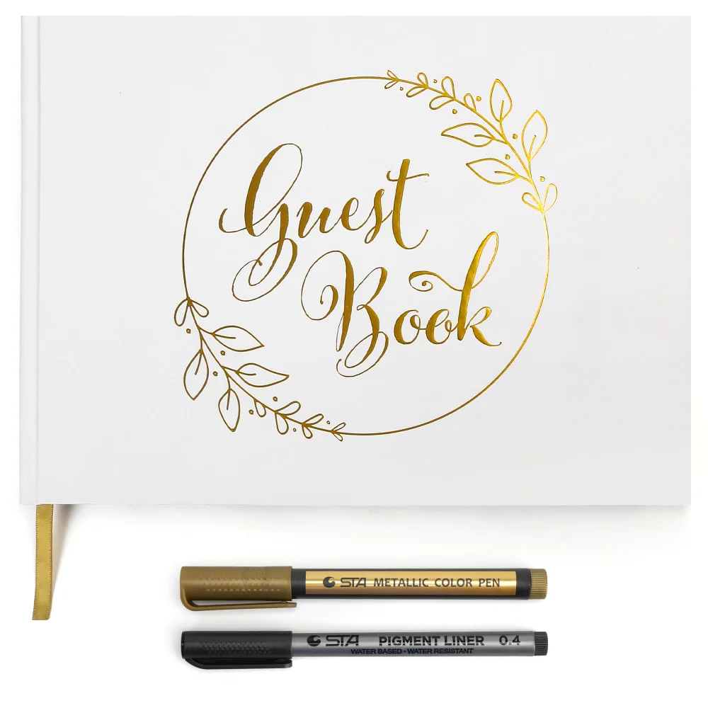 LotFancy Wedding Guest Book, 10x8 in