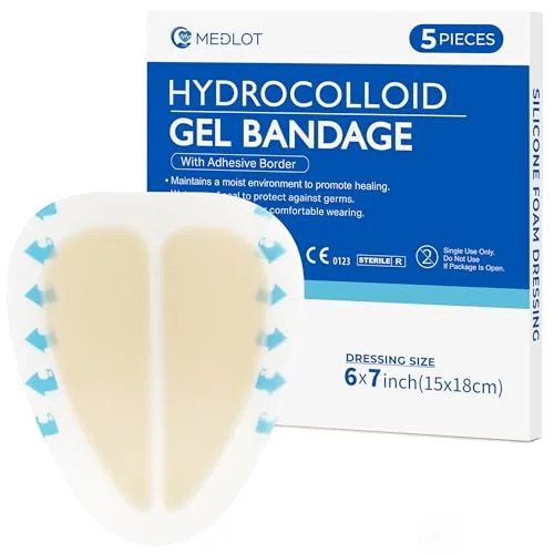 LotFancy Sacral Hydrocolloid Dressing, 6x7 in