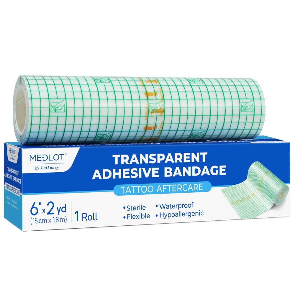 LotFancy Tattoo Aftercare Bandage, 6 in, 2 yd rolls