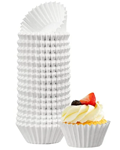 LotFancy Mini Cupcake Liners, 500-pack, White