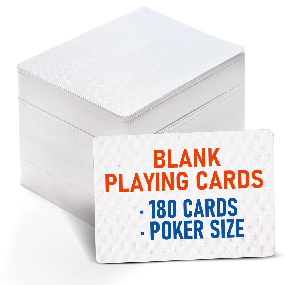 LotFancy Blank Playing Cards to Write, 2.5x3.5 in, 180-pack, White