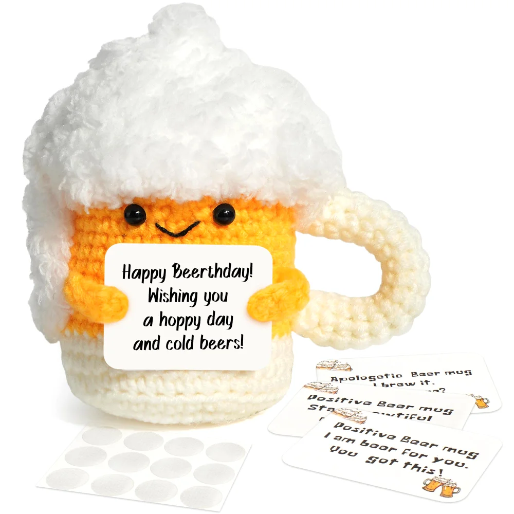 LotFancy Mini Positive Crochet Animals, Yellow