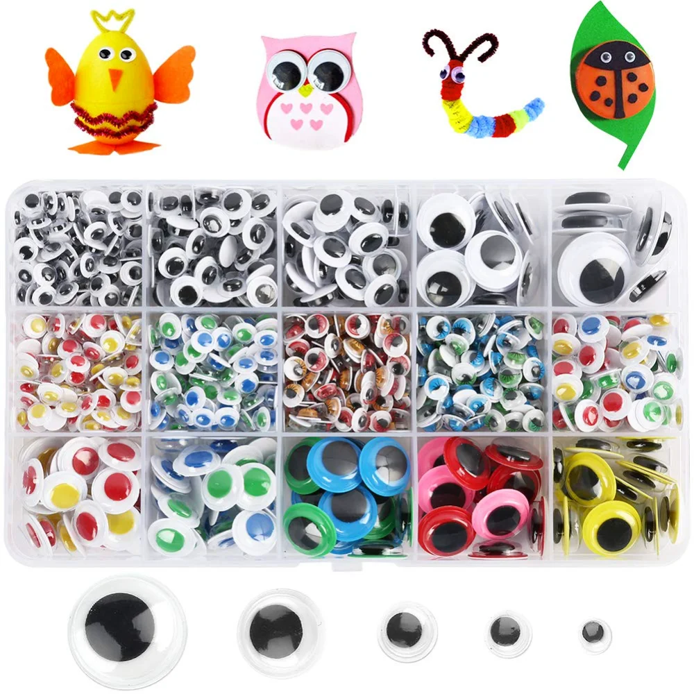 LotFancy Wiggle Googly Eyes for Crafts, 1100-pack