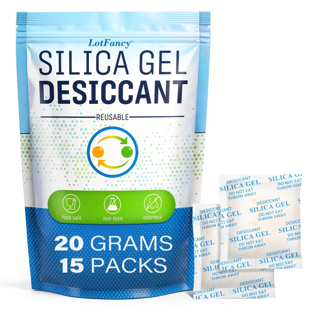 LotFancy Silica Gel Packets, 20 g packets, 15-pack