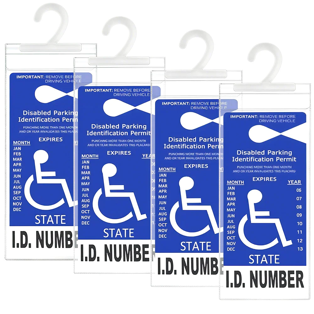 LotFancy Handicap Parking Placard Holder Cover, 4-pack, Clear