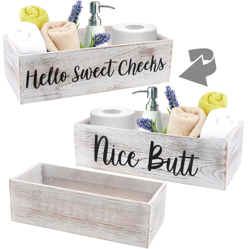 LotFancy Bathroom Decor Box, 2-pack