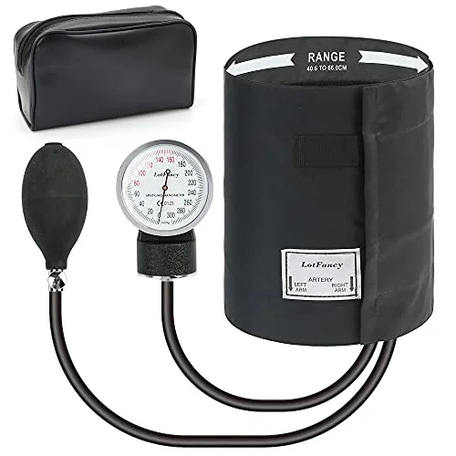 LotFancy XXL Blood Pressure Cuff Manual Adult, fits 16-26 in, Black