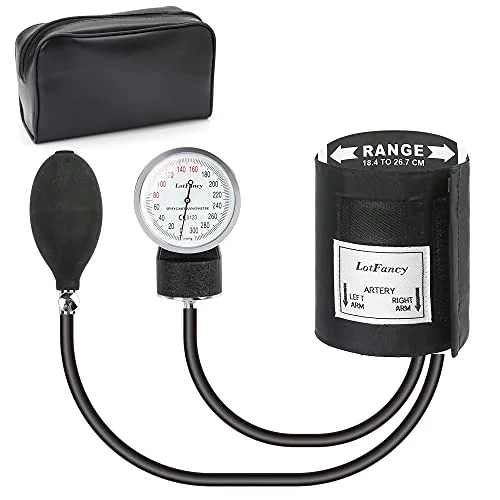LotFancy Pediatric Blood Pressure Cuff Manual, fits 7.2-10.5 in, Black