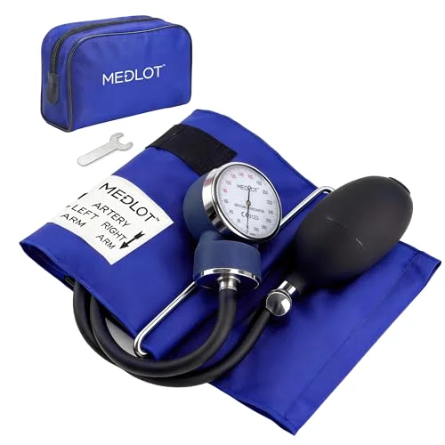 LotFancy Manual Blood Pressure Cuff, Blue