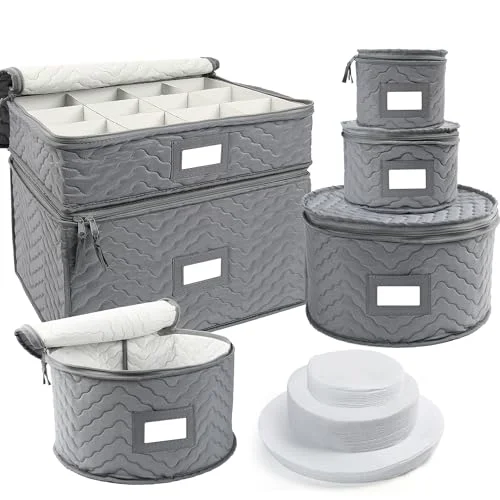 LotFancy China Storage Container, 48-pack, Gray