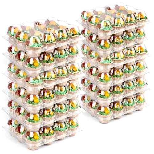 LotFancy Cupcake Container, 12-pack, Clear