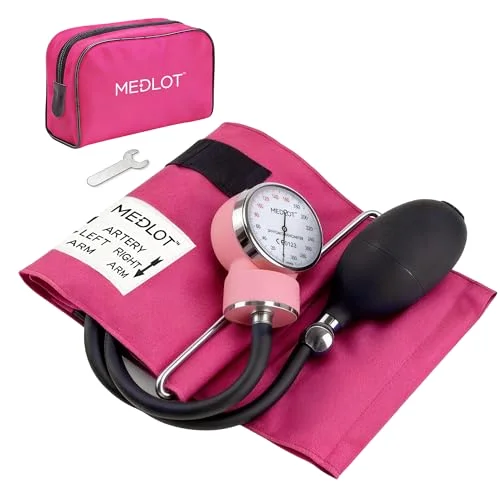 LotFancy Manual Blood Pressure Cuff, Pink