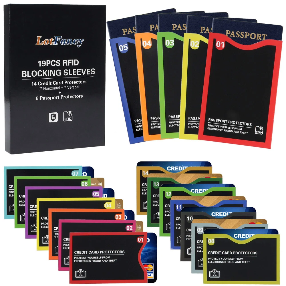 LotFancy RFID Blocking Sleeves, 19-pack