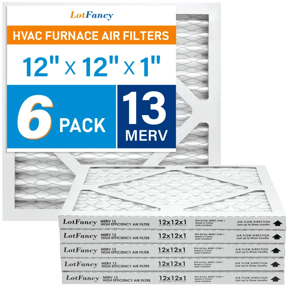 LotFancy Air Filter, 12x12x1 in, MERV 13, 6-pack