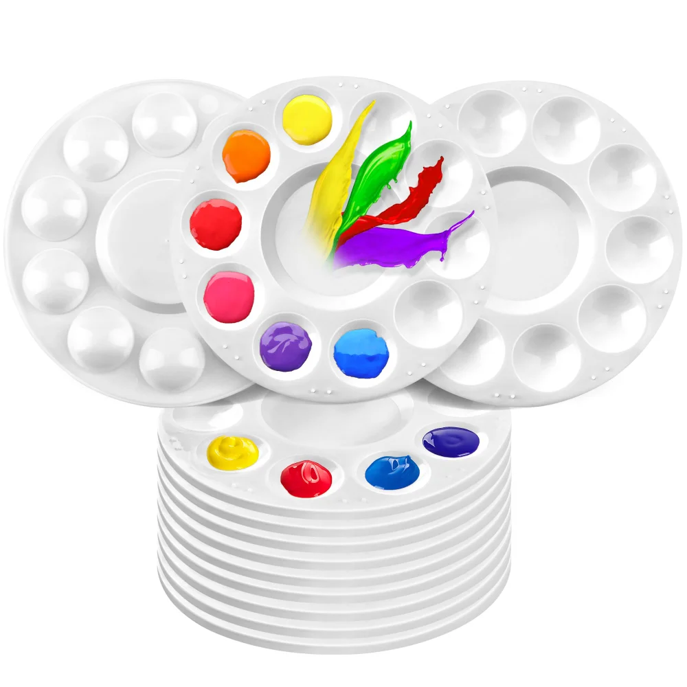 LotFancy Paint Tray Palettes, 32-pack, White