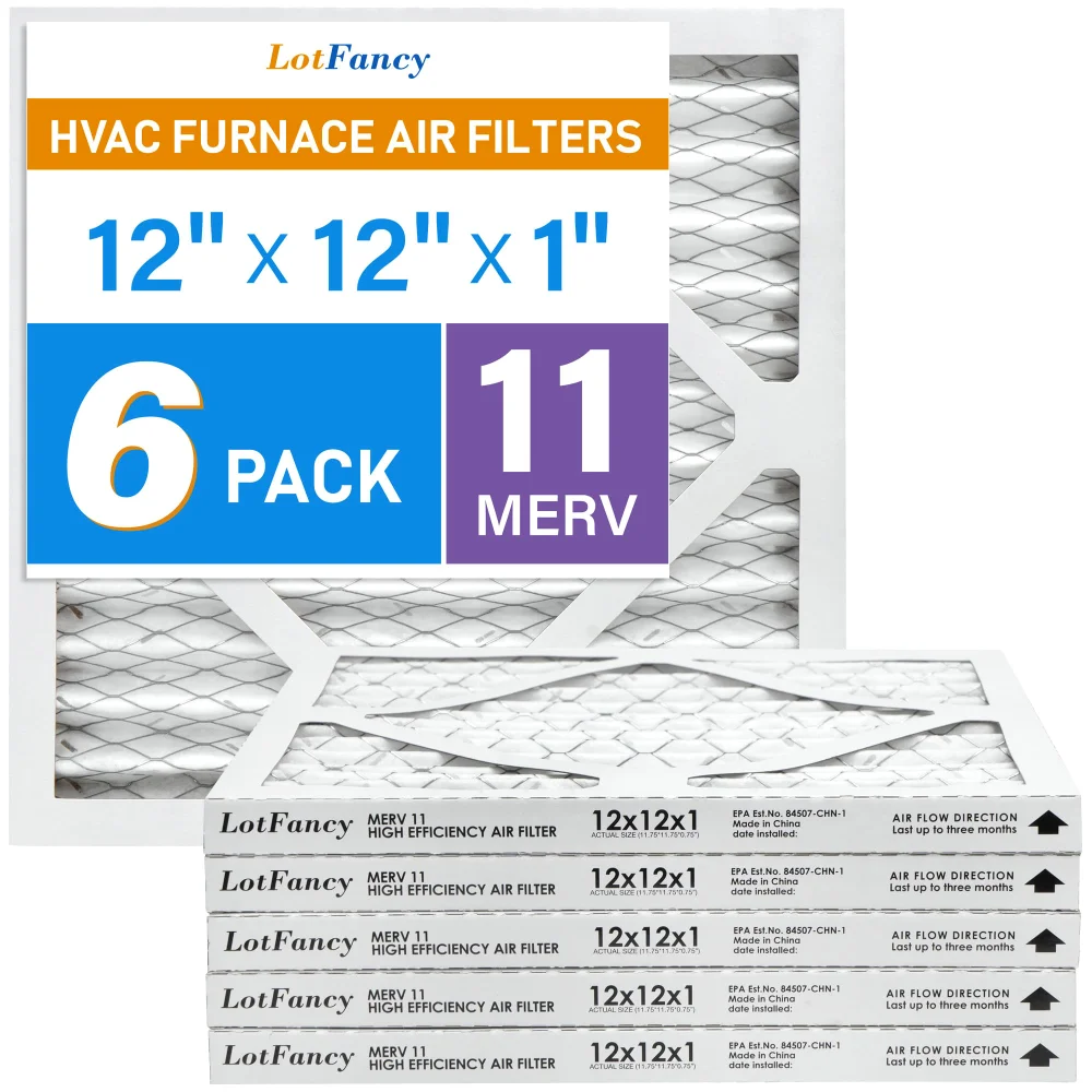 LotFancy Air Filter, 12x12x1 in, MERV 11, 6-pack