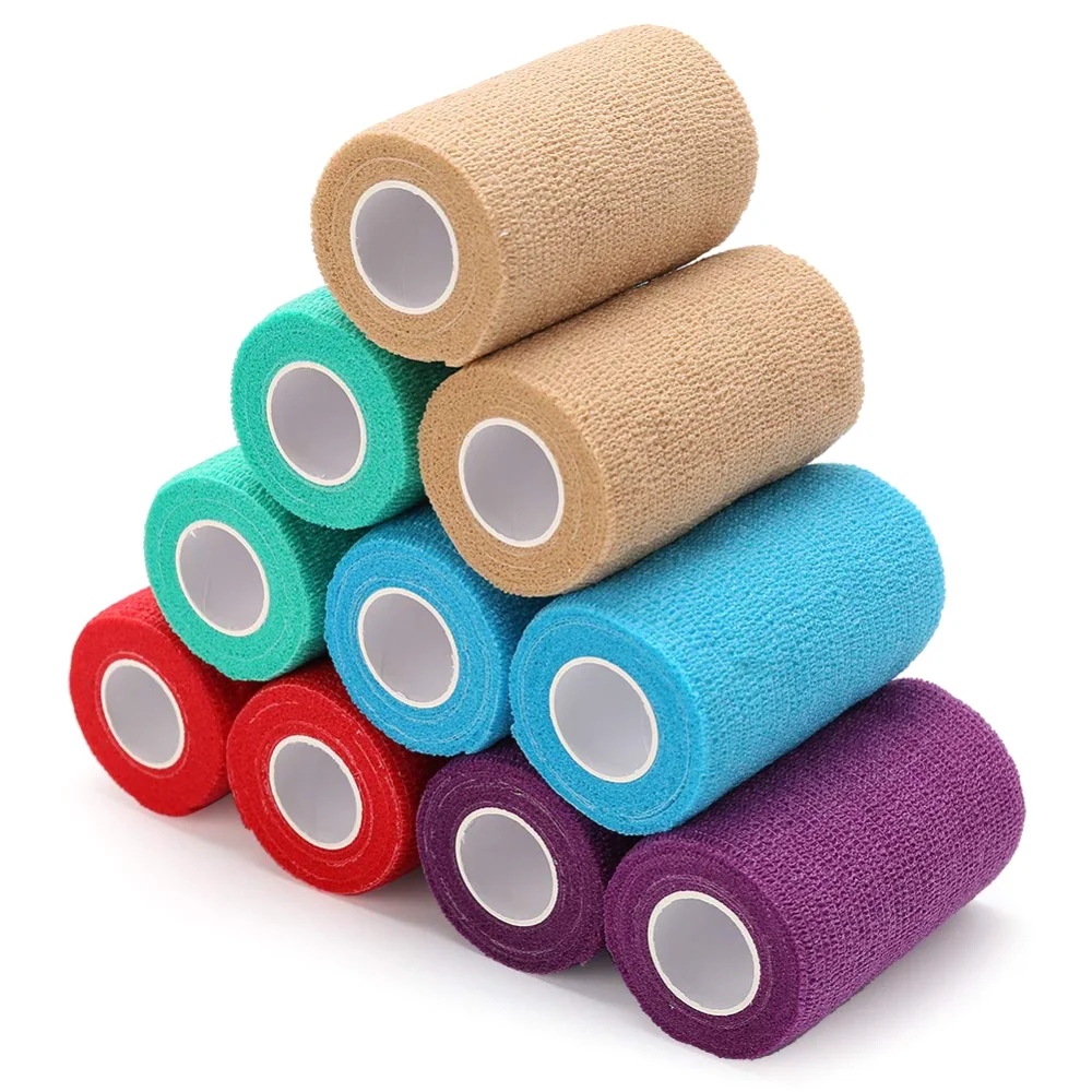 LotFancy Self Adhesive Vet Wrap, 3 in, 10-pack, Assorted Colors