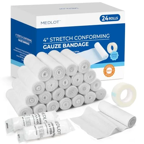 LotFancy Gauze Rolls, 4 in, 4.1 yd rolls