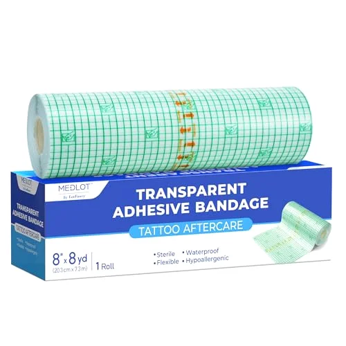 LotFancy Tattoo Aftercare Bandage, 8 in, 8 yd rolls