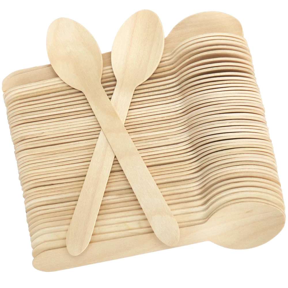 LotFancy Disposable Wooden Spoons, 6.25 in, 250-pack