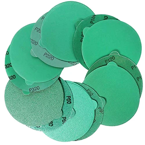 LotFancy PSA Sanding Disc, 6 in, 60-320 grit, 30-pack, Green