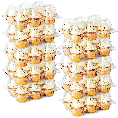 LotFancy Cupcake Container, 6-pack, Clear