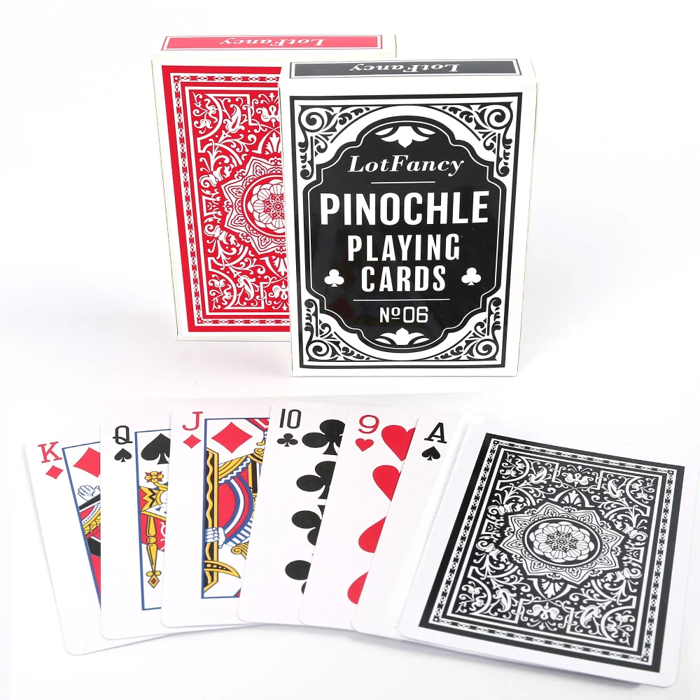LotFancy Pinochle Playing Cards, 2 decks, 2-pack, Blue