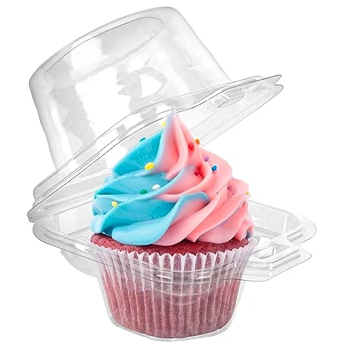 LotFancy Individual Cupcake Container, 200-pack, Clear