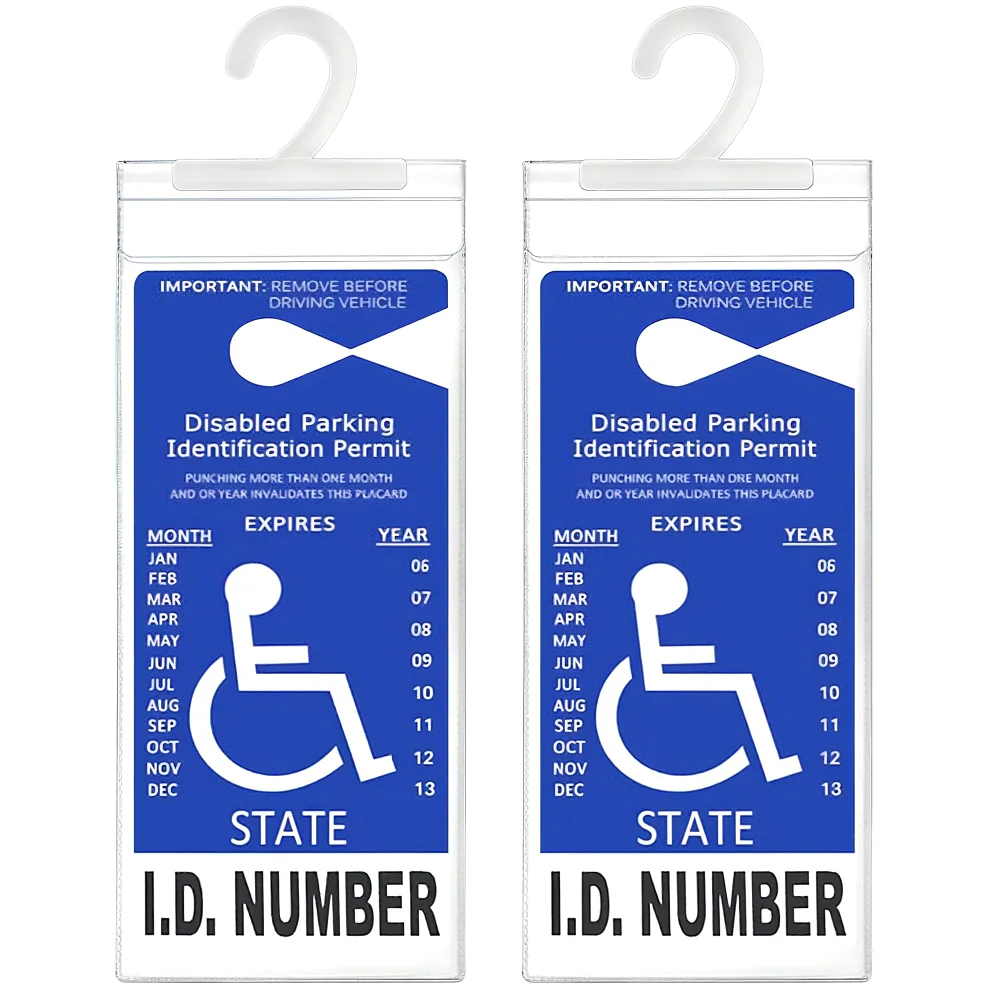 LotFancy Handicap Placard Holder, 2-pack, Clear