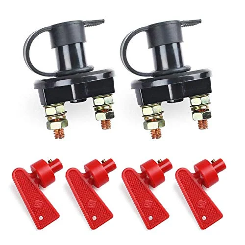 LotFancy Battery Disconnect Switch, 2-pack, Red