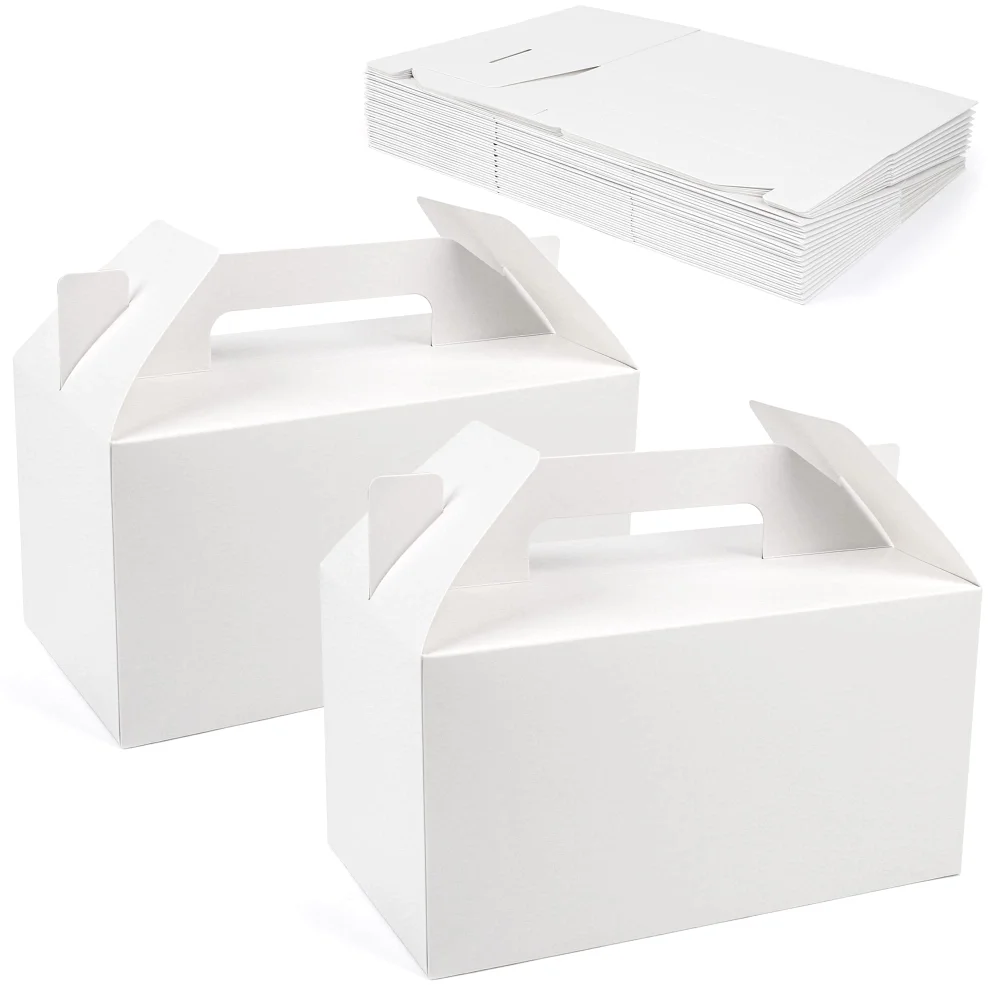 LotFancy Gable Box, 9.5x5x5 in, 25-pack, White