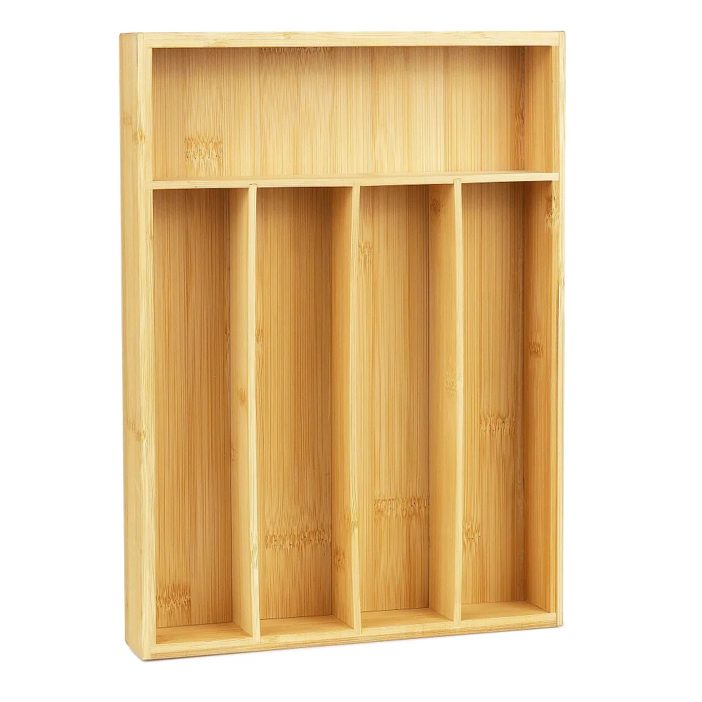 LotFancy Bamboo Kitchen Drawer Organizer, 9.5 in, Natural