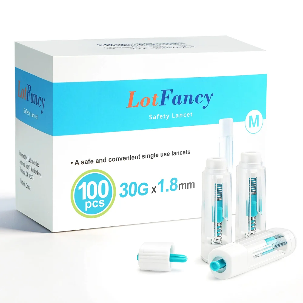 LotFancy Lancets for Diabetes Testing, 30 gauge, 100-pack