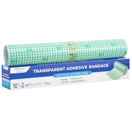 LotFancy Tattoo Aftercare Bandage, 10 in, 2 yd rolls