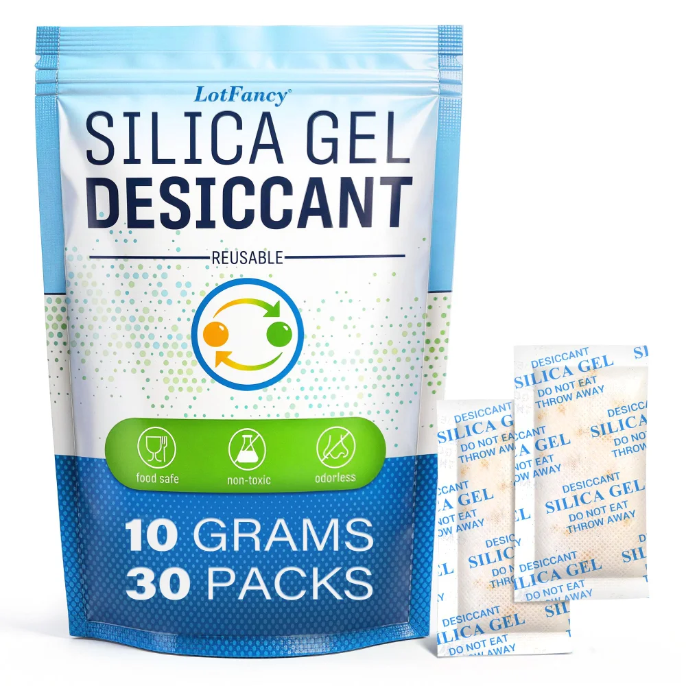 LotFancy Silica Gel Packets, 10 g packets, 30-pack