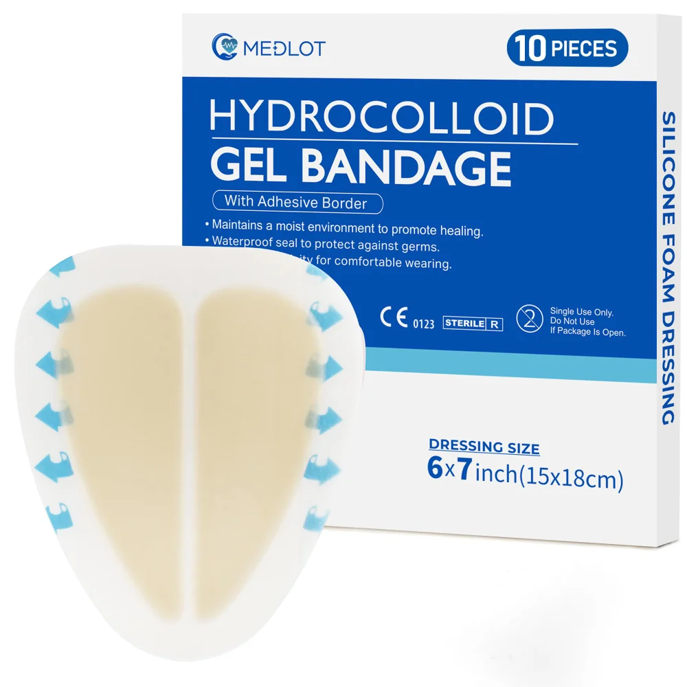 LotFancy Sacral Hydrocolloid Dressing, 6x7 in, 10-pack