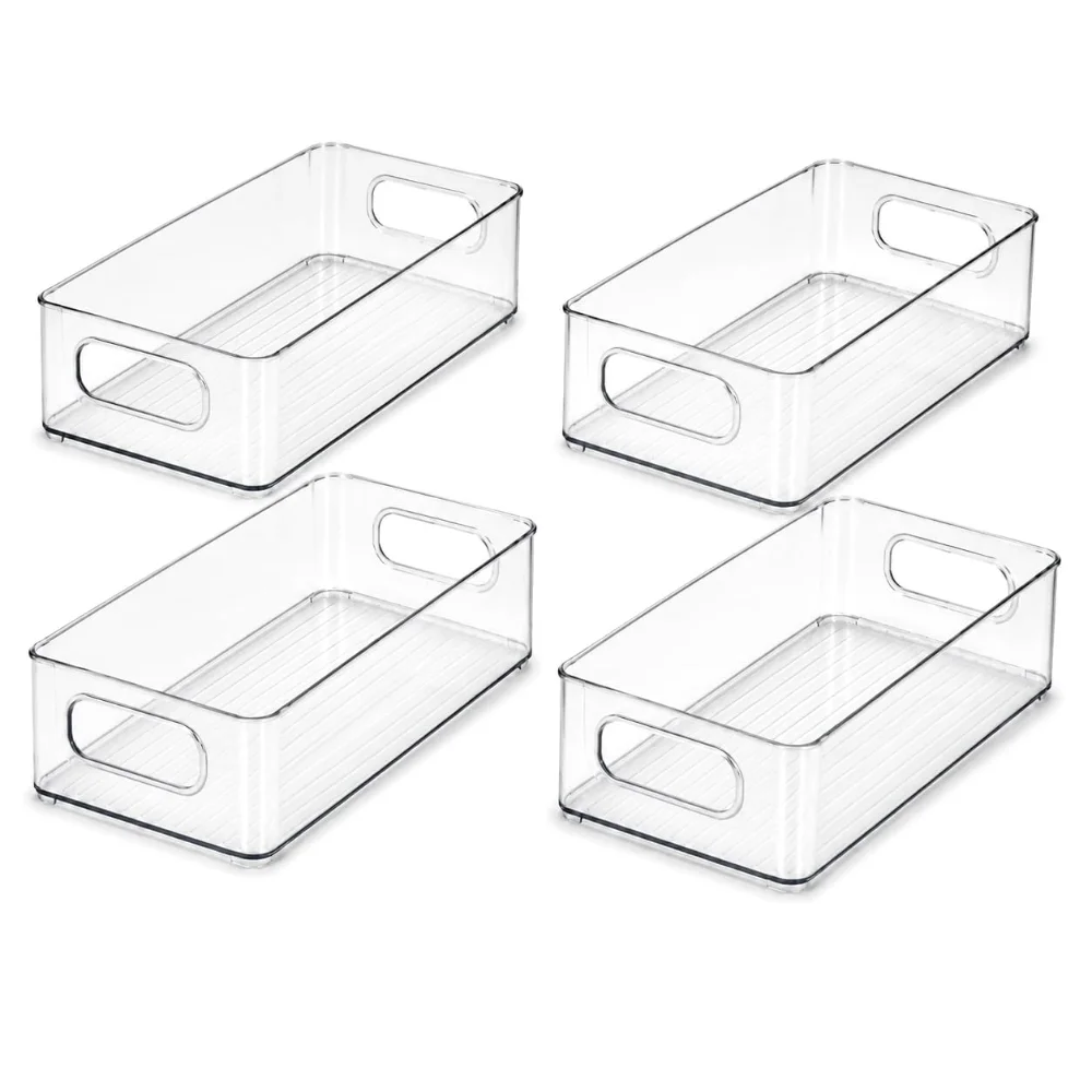LotFancy Fridge Organizer Bin, 4-pack, Clear