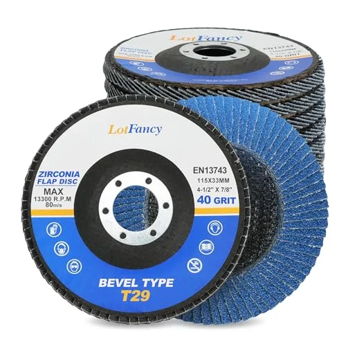 LotFancy Flap Discs for Angle Grinder, 4.5 in, 40 grit, 10-pack