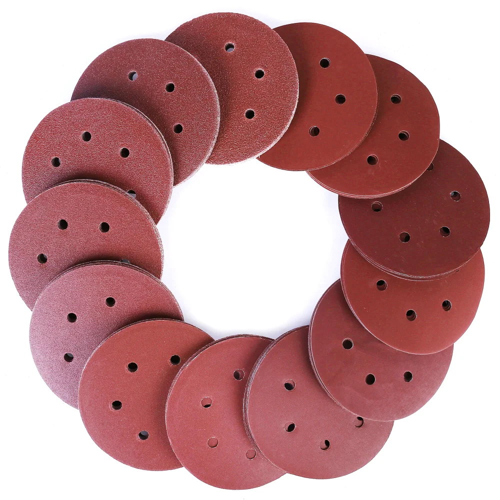 LotFancy Sanding Discs, 6 in, 6-hole, 40-2000 grit, 130-pack