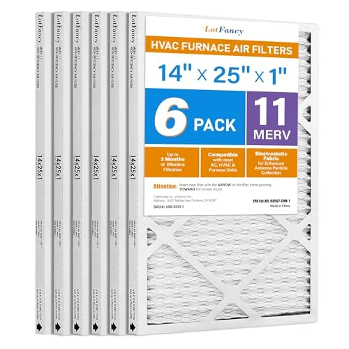 LotFancy Air Filter, 14x25x1 in, MERV 11, 6-pack