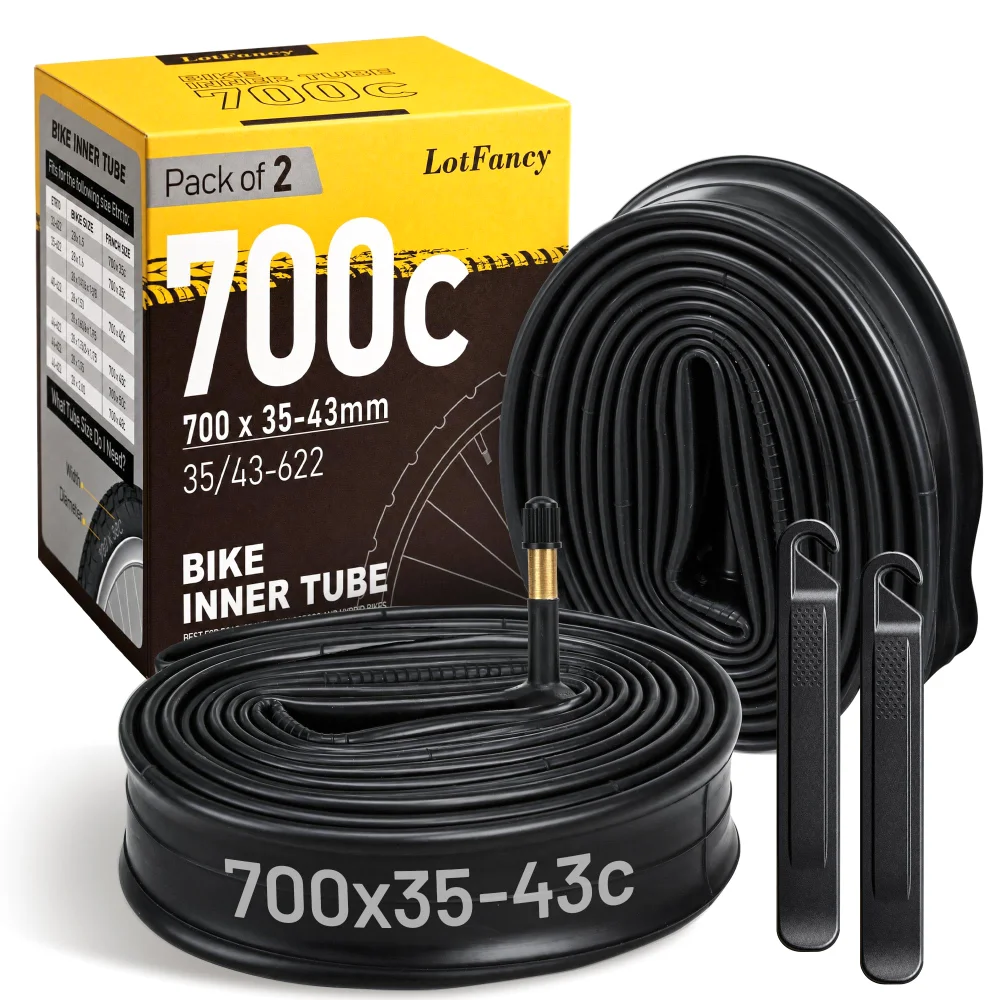 LotFancy 700C Bike Tube, 28 in, 2-pack