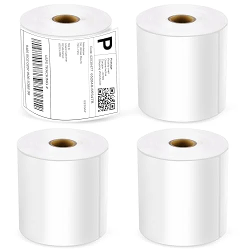 LotFancy Thermal Shipping Labels, 4x6 in, 4 rolls, 1000 labels
