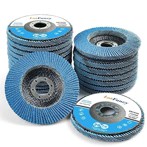 LotFancy Flap Discs for Angle Grinder, 4.5 in, Type 29, 40-120 grit, 20-pack