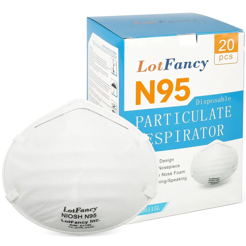 LotFancy NIOSH N95 Mask, 20-pack